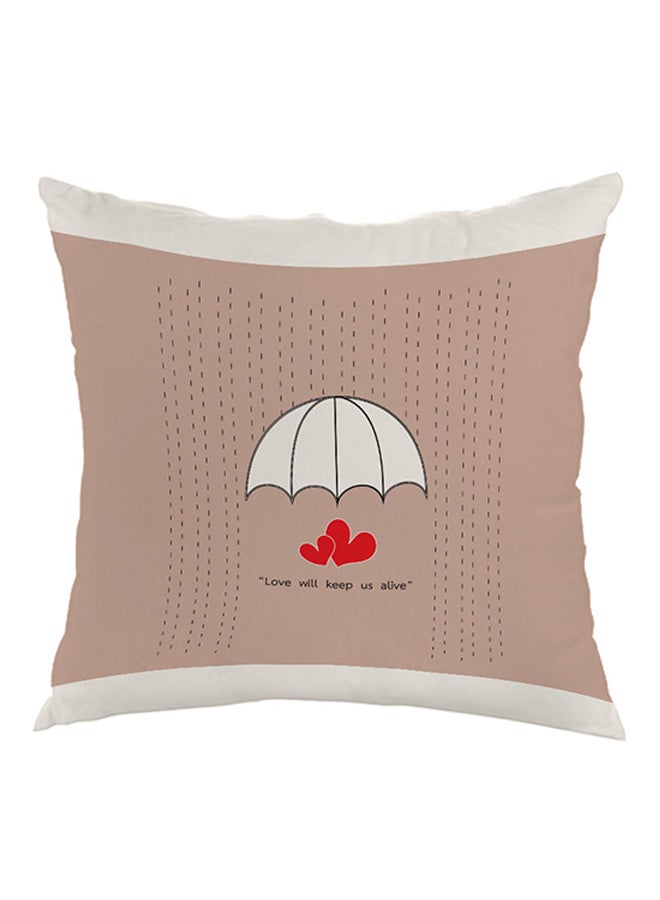 Decalac Love Will Keep Us Alive Printed Pillow Pink/White/Red 40x40cm