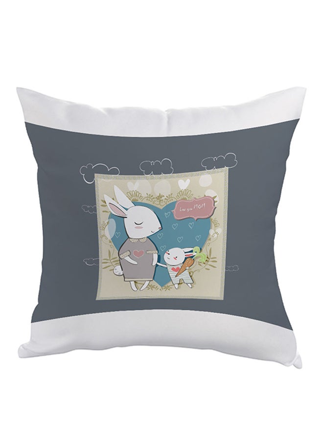 Decalac Love You Mom Printed Pillow Grey/White/Blue 40x40cm