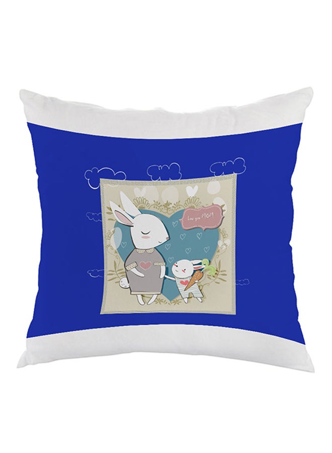 Decalac Love You Mom Printed Pillow Blue/White/Beige 40x40cm