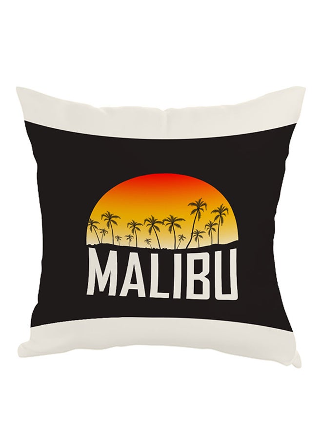 وسادة بطبعة "ماليبو" أسود/ أبيض/ أصفر 40 x 40سم