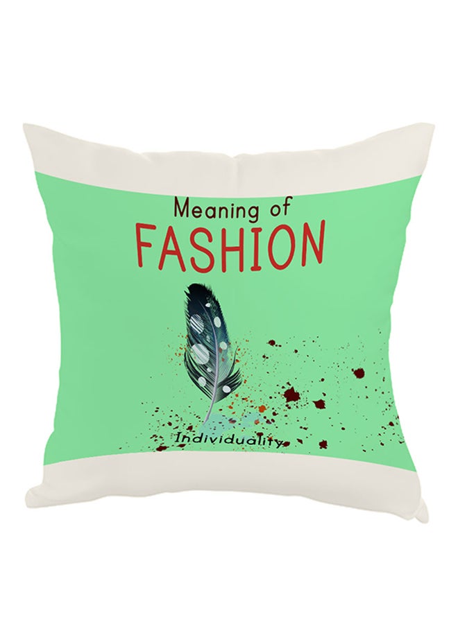 ديكالاك وسادة بطبعة "مينينج أوف فاشون" أخضر/أبيض/أحمر 40 x 40سم