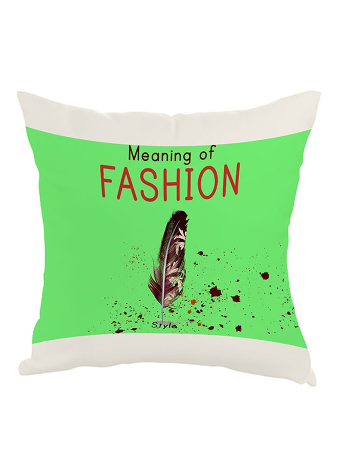 وسادة بطبعة "مينينج أوف فاشون" أبيض/أخضر/أحمر 40 x 40سم
