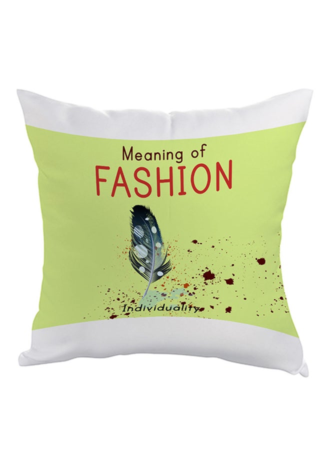 ديكالاك وسادة بطبعة "مينينج أوف فاشون" أخضر/أبيض/أحمر 40 x 40سم