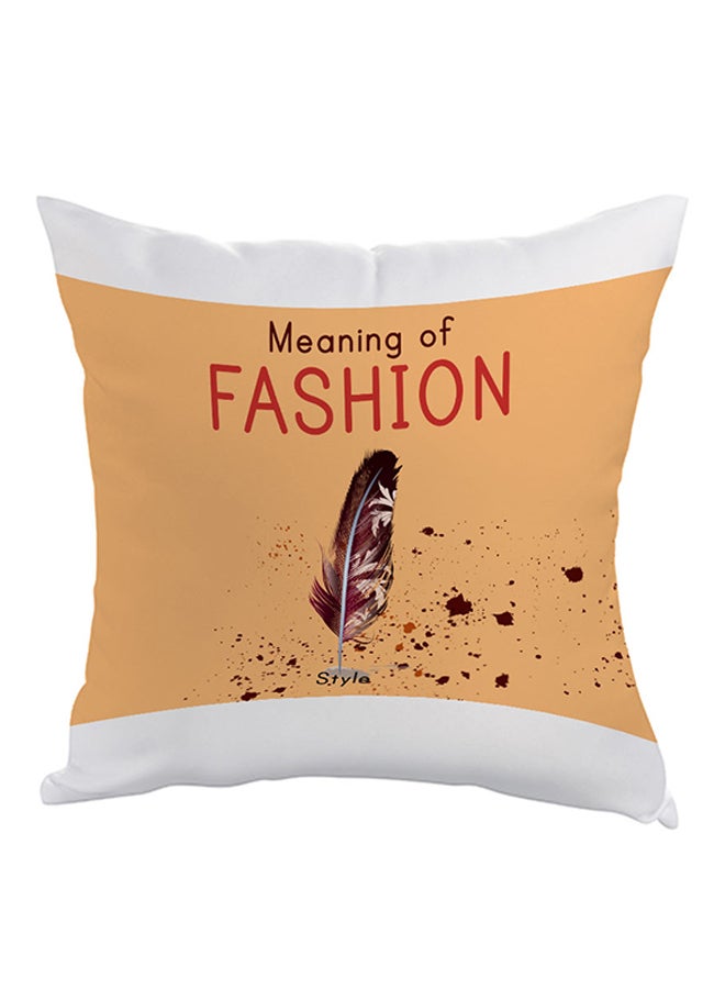 Decalac Meaning Of Fashion Printed Pillow Beige/White/Red