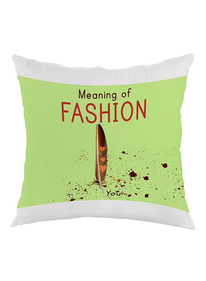 وسادة بطبعة "مينينج أوف فاشون" أخضر/أبيض/أحمر 40 x 40سم