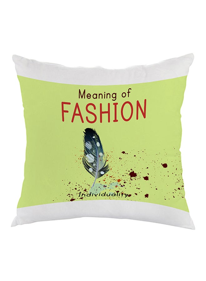 وسادة بطبعة "مينينج أوف فاشون" أخضر/أبيض/أحمر 40 x 40سم