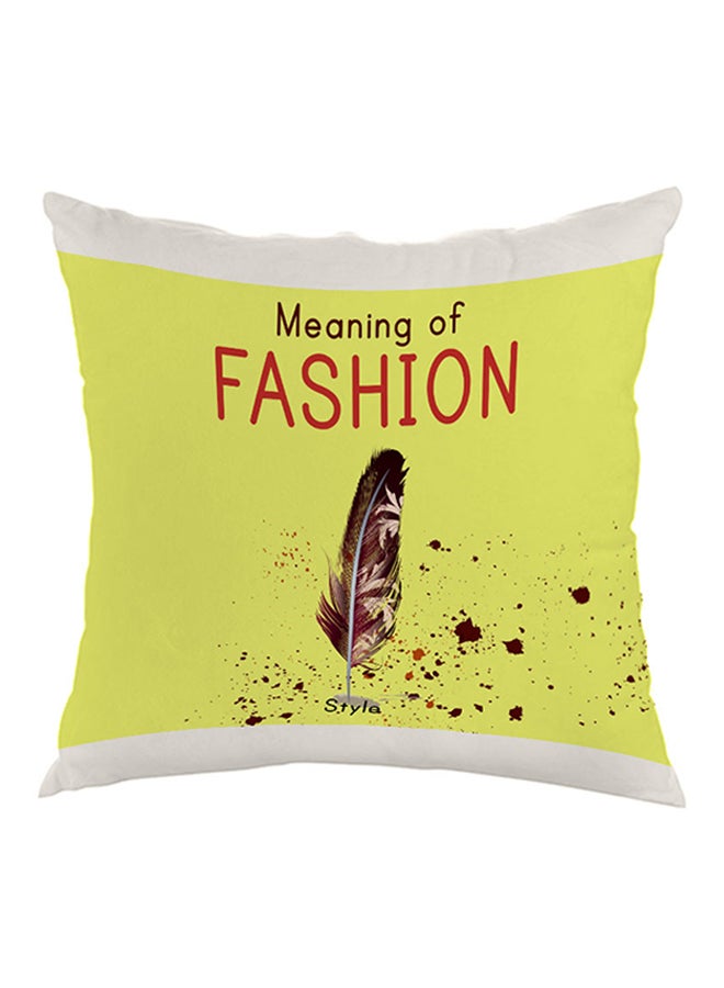 وسادة بطبعة "مينينج أوف فاشون" أخضر/أبيض/أحمر 40 x 40سم