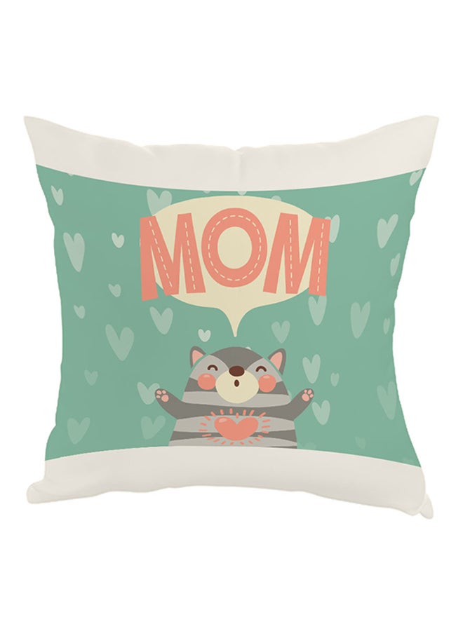 Decalac Mom Printed Throw Pillow Green/Grey/Orange 40 x 40cm
