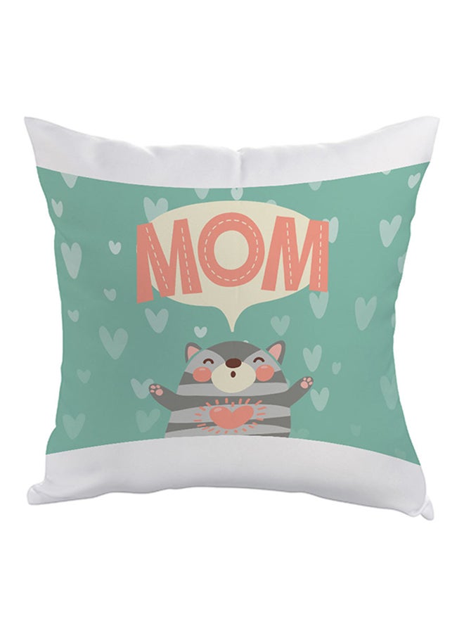 Mom Printed Pillow Green/Grey/Orange 40 x 40cm
