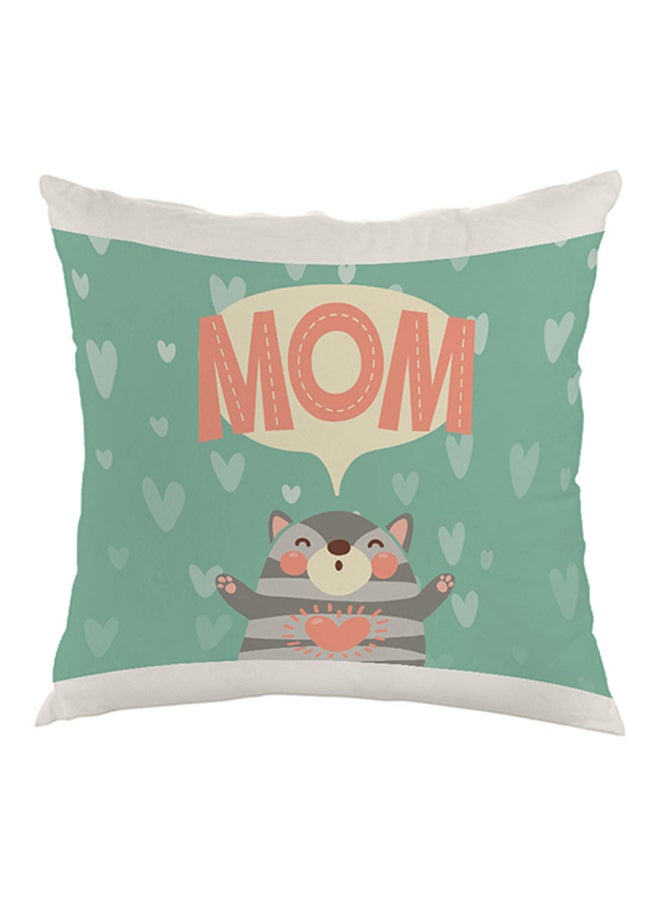 Mom Printed Throw Pillow Green/Orange/Yellow 40 x 40cm