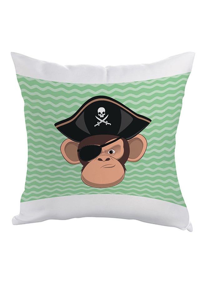 Monkey Pirate Printed Pillow Green/Brown/Black 40x40cm