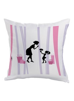 Decalac Mother's Day Gift Printed Pillow White/Black/Purple 40 x 40centimeter 