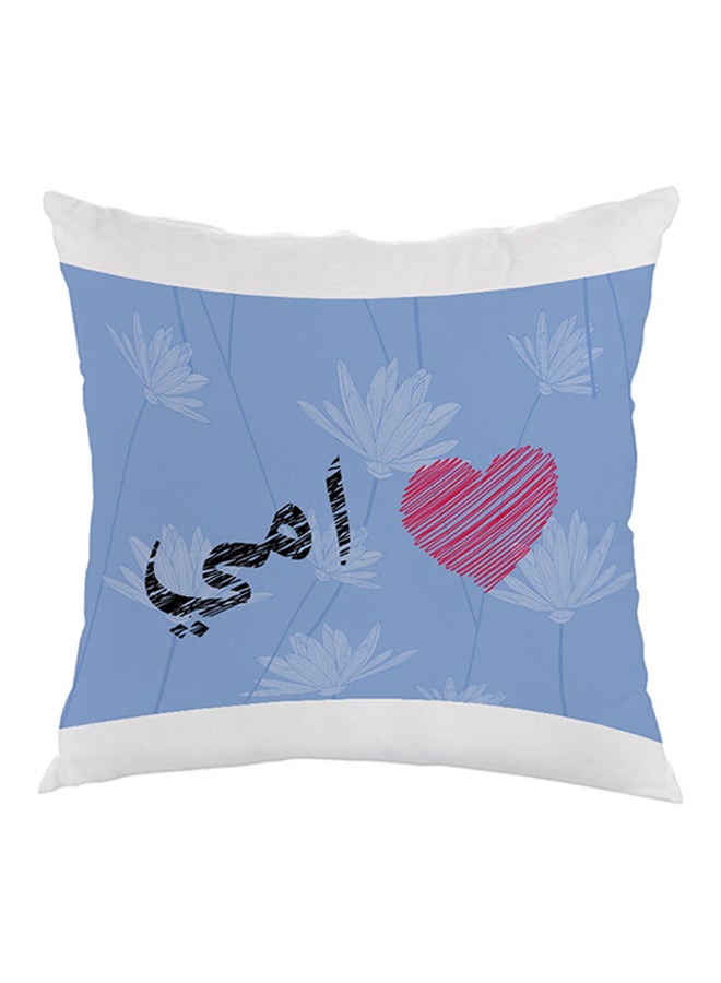 Mother's Love Printed Pillow Blue/Black/Red 40 x 40cm