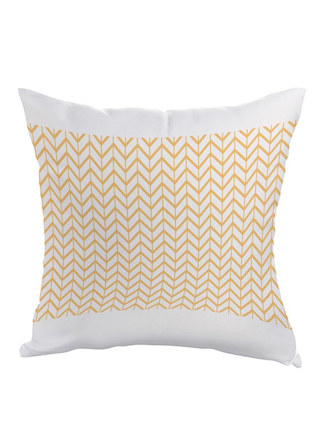 Decalac Motifs Printed Pillow White/Yellow 40 x 40cm