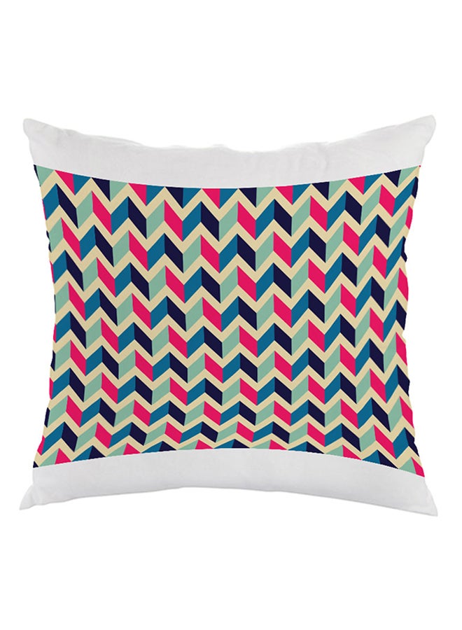 وسادة بطبعة زخارف أزرق/ وردي/ أبيض 40x40سم