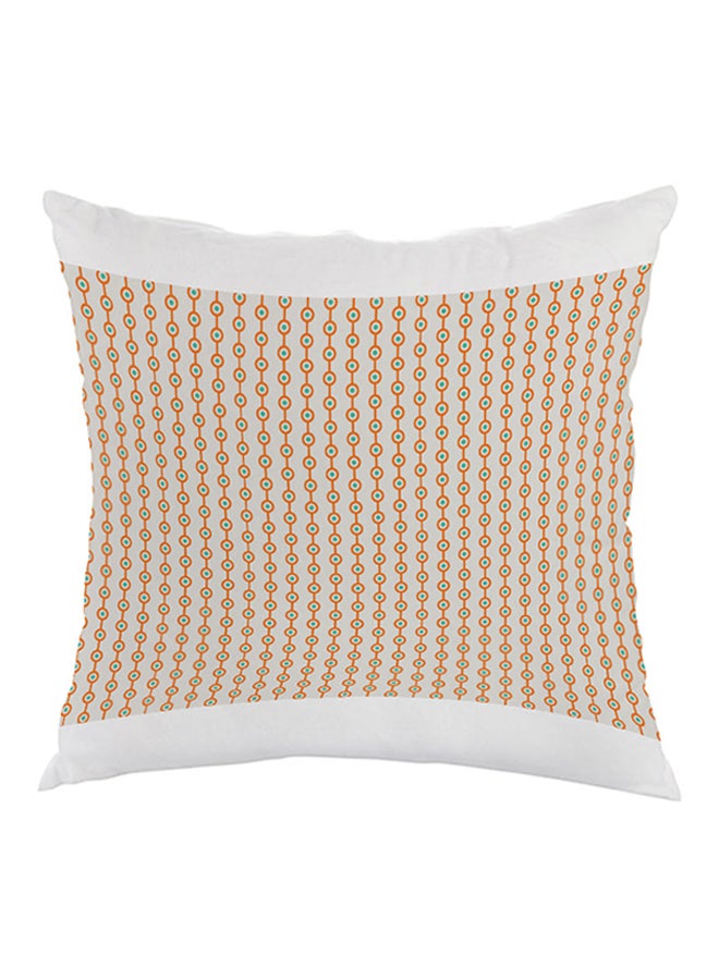 Motif Printed Pillow Beige/Orange/White 40x40cm