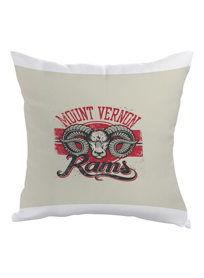 Mount Vernon Printed Throw Pillow Grey/Red/White 40 x 40cm