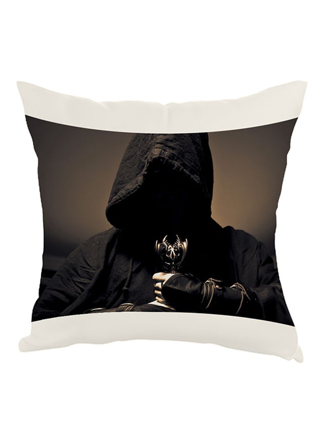 Mysterious Man Printed Pillow Black/Brown 40 x 40cm