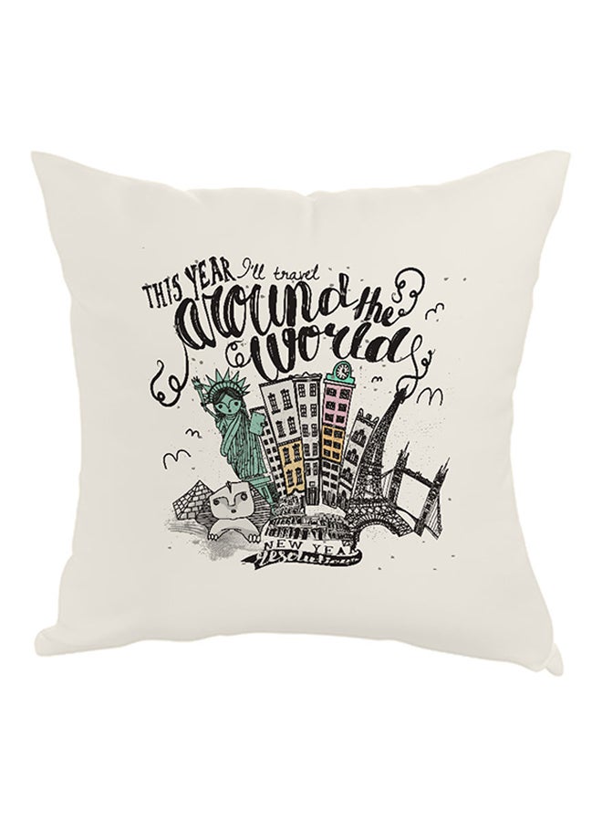 Decalac New Year Printed Pillow White/Black 40 x 40cm