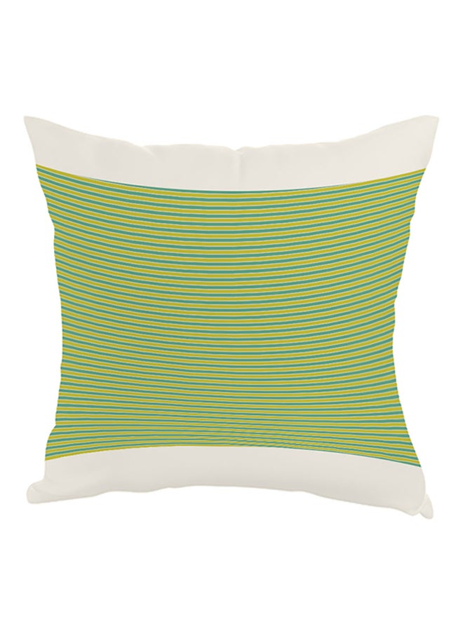 Decalac Ornament With Colored Lines Printed Pillow Green/White 40 x 40cm