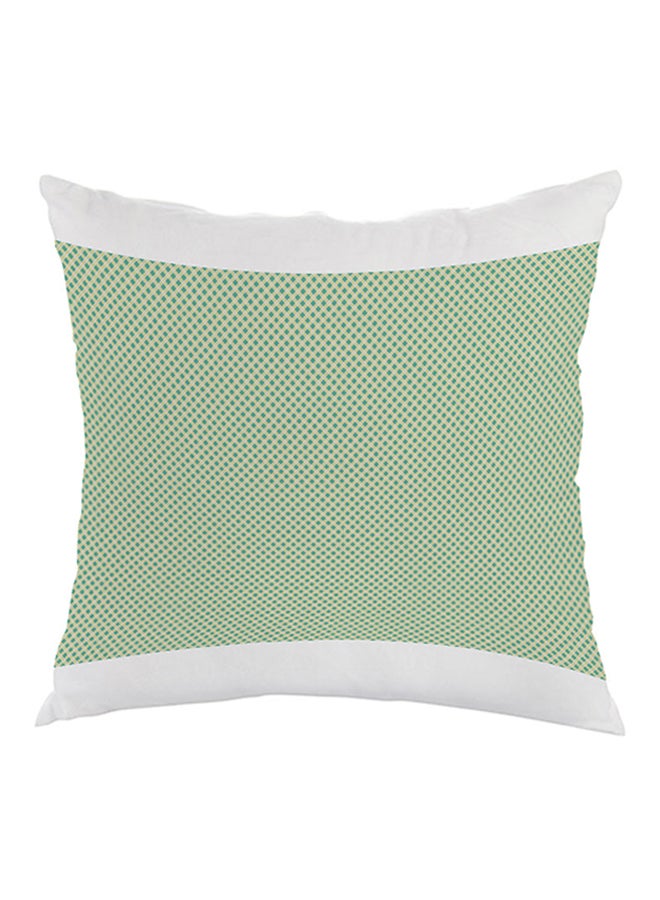 Ornament With Lines Printed Pillow Green/White 40 x 40cm