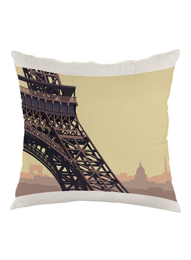 Decalac Painting Paris Printed Pillow Yellow/Brown/White 40 x 40cm