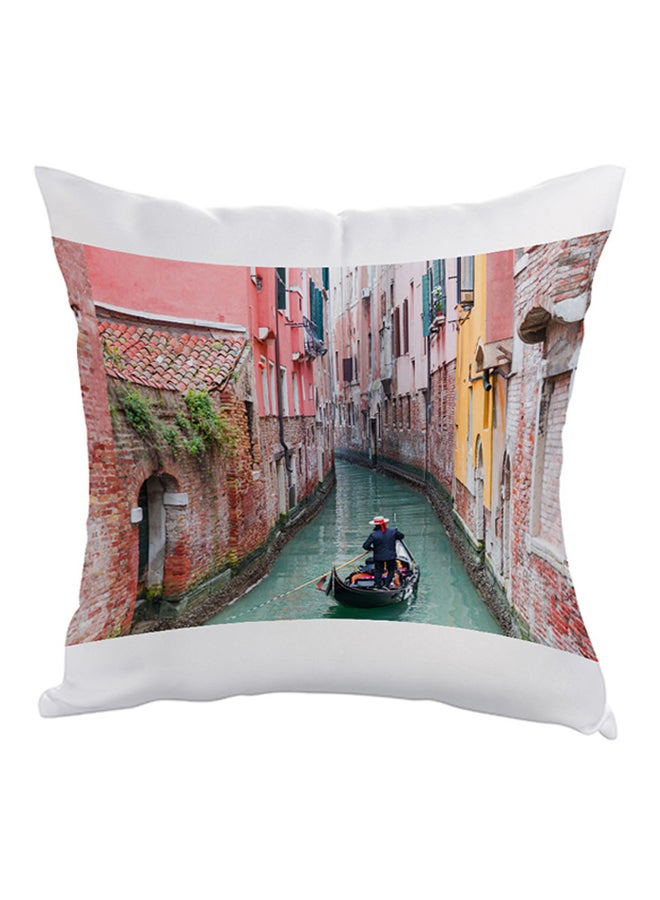 Painting Printed Pillow Pink/Blue/Yellow 40 x 40cm