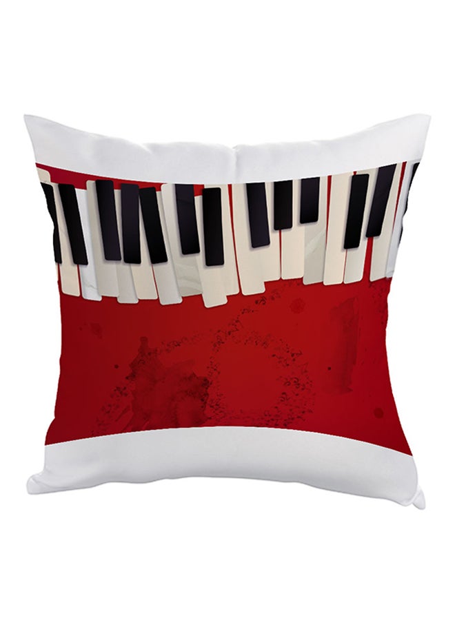 Piano Printed Pillow Red/Black/Beige 40 x 40cm