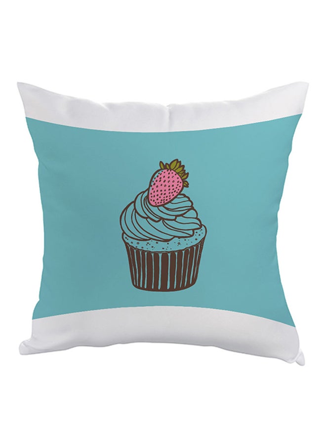 ديكالاك وسادة بطبعة قطعة كعك أزرق/ أبيض 40 x 40سم