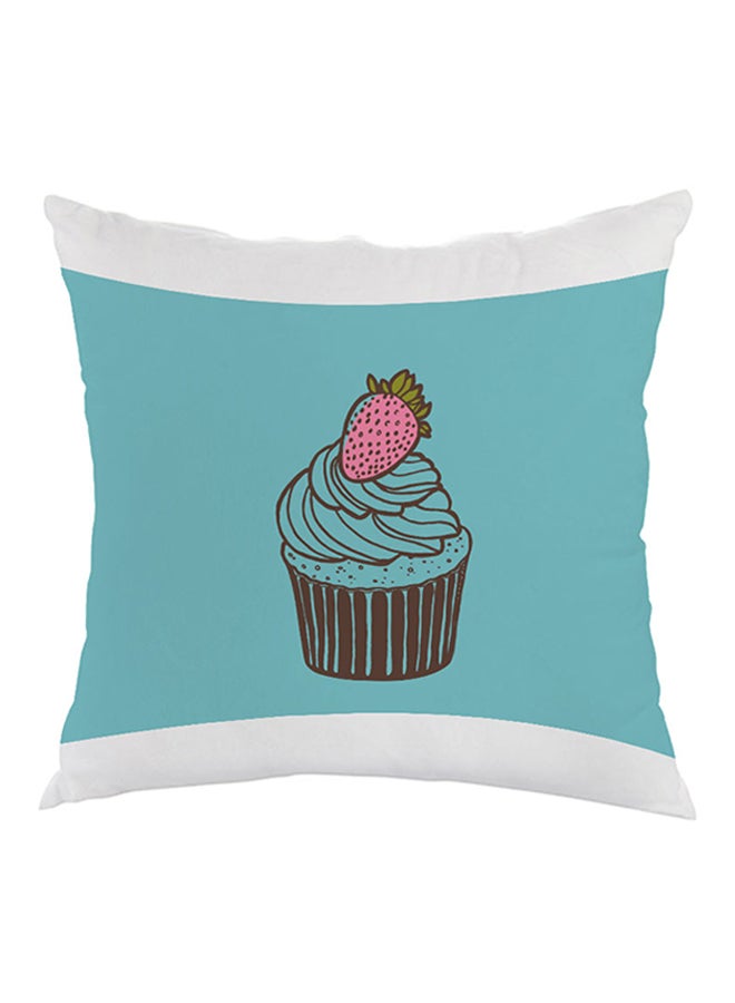 Piece Cakes Printed Pillow Blue/White/Brown 40 x 40cm