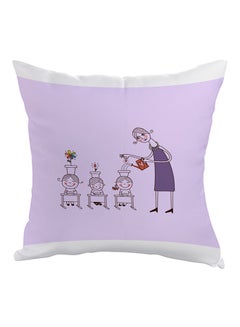 Decalac Plant The Seeds Of Love In Children Printed Pillow Purple/Off White 40 x 40cm 