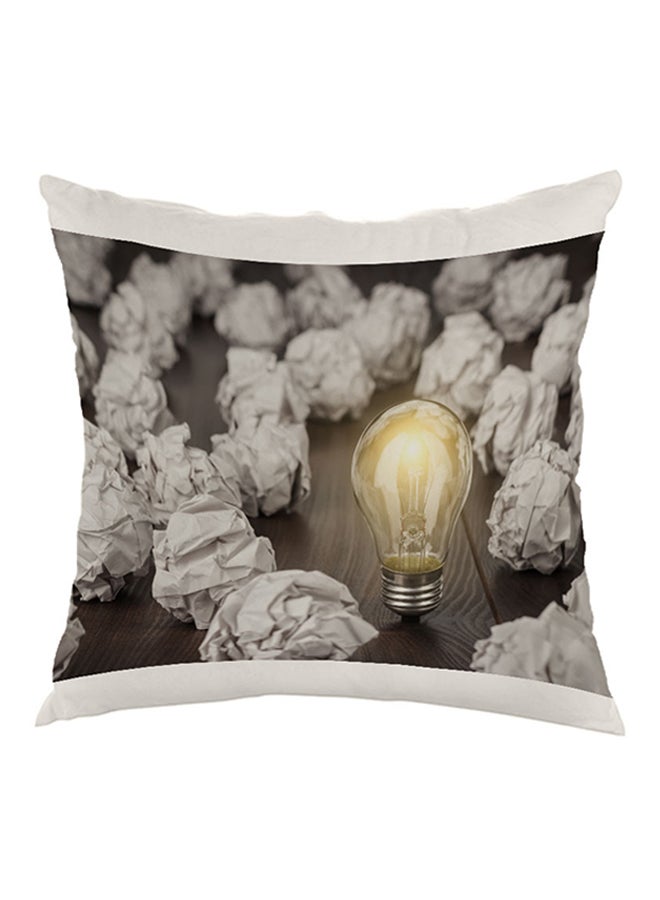 Positive Thoughts Printed Pillow White/Grey/Black 40 x 40cm
