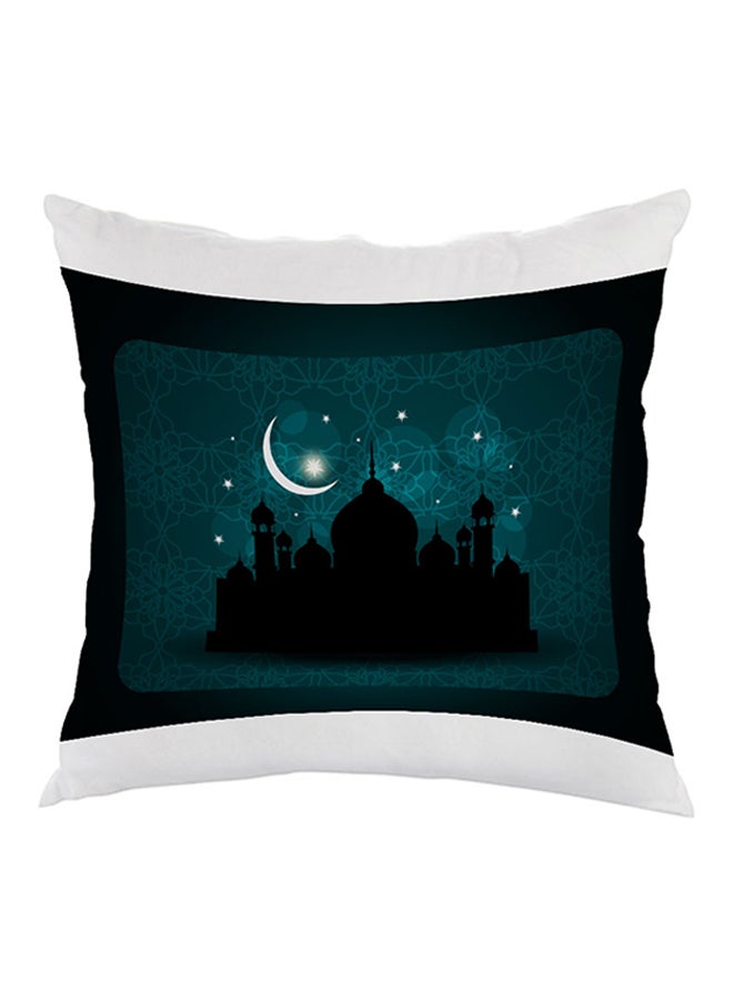 Ramadan And A Mosque Printed Pillow Green/Black/White 40x40cm