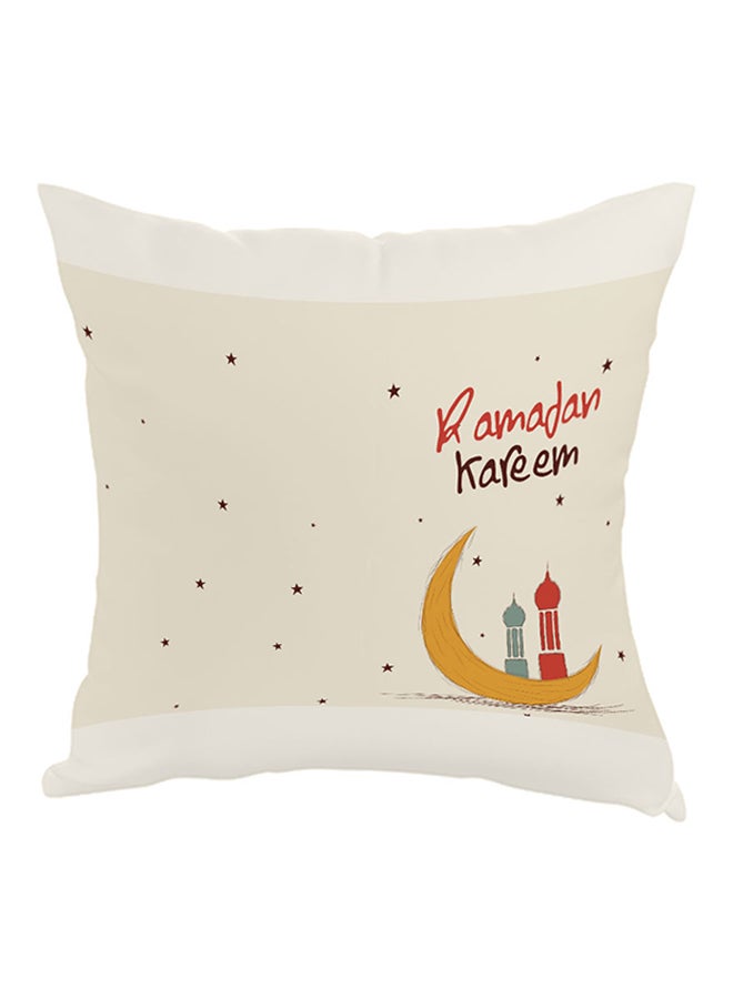 Ramadan Kareem Printed Pillow Beige/White 40x40cm - v1530819529/N15627623A_1