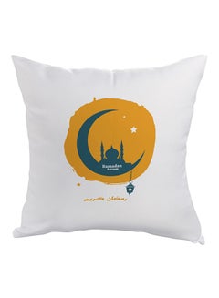 Decalac Ramadan Kareem Printed Pillow White/Orange/Green 40x40cm 