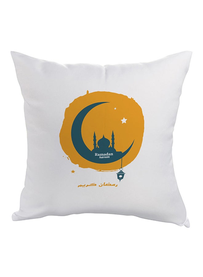 Decalac Ramadan Kareem Printed Pillow White/Orange/Green 40x40cm 