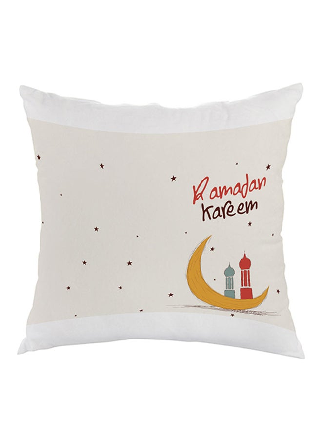 Decalac Ramadan Kareem Printed Pillow Beige/Red/Yellow 40x40cm 