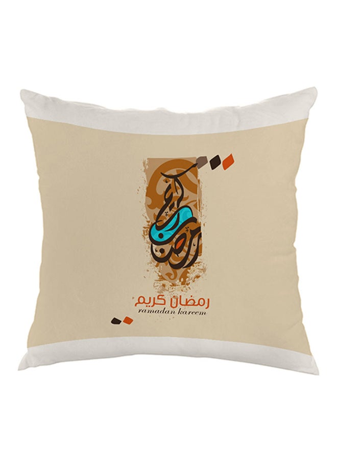 Decalac Ramadan Kareem Printed Pillow Beige/Blue/Brown 40x40cm 