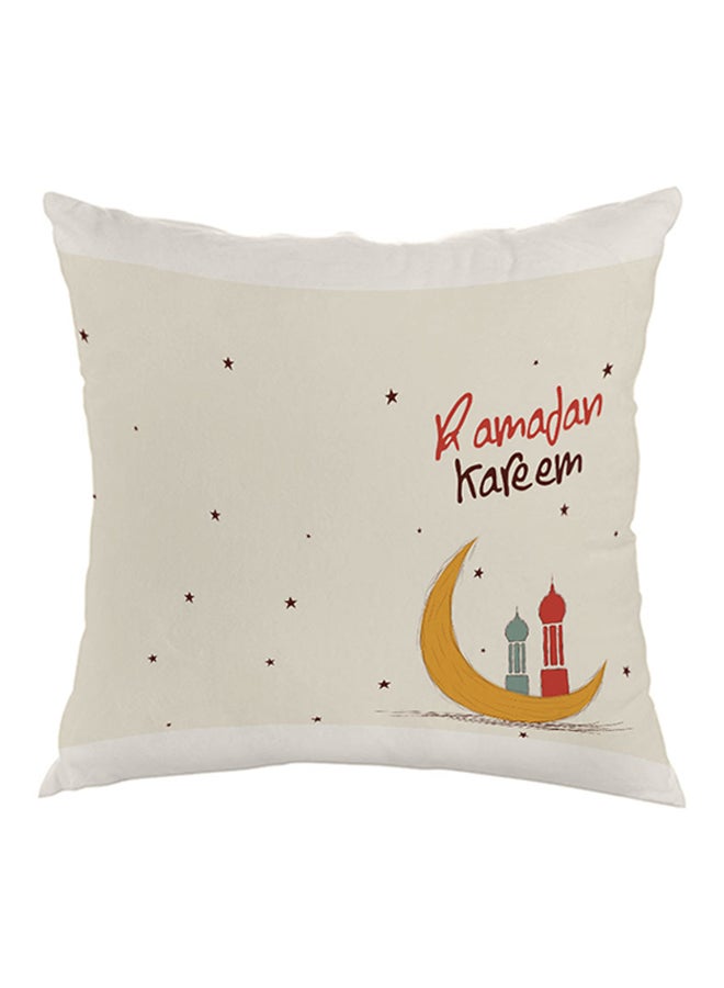 Decalac Ramadan Kareem Printed Pillow Beige/Red/Yellow 40x40cm 