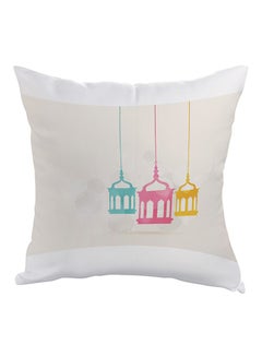 Ramadan Lanterns Printed Pillow Beige/Blue/Pink 40x40centimeter - v1530819534/N15627651A_1