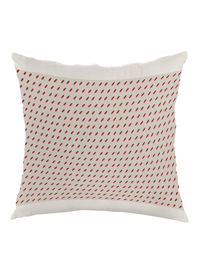 Point Printed Pillow Beige/Red 40 x 40cm