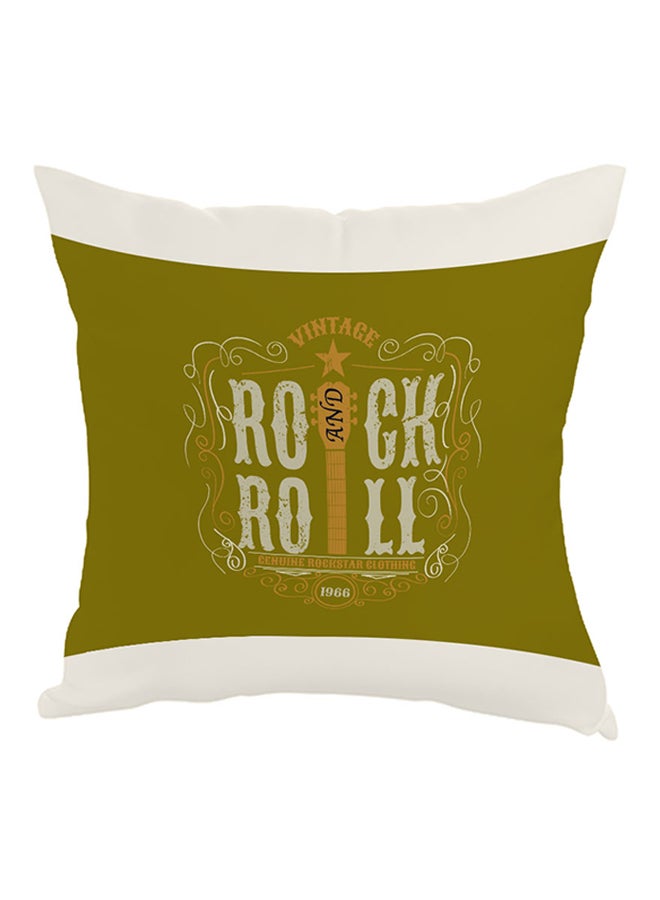 Rock And Roll Printed Pillow Green/Yellow/White 40 x 40cm