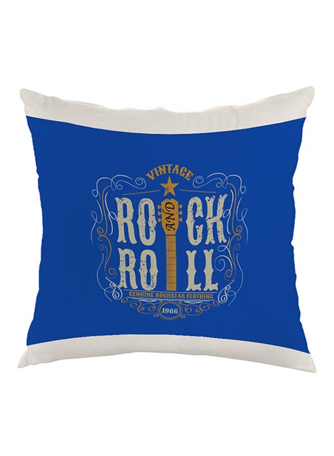 Decalac Rock And Roll Printed Pillow Blue/Yellow/White 40 x 40cm