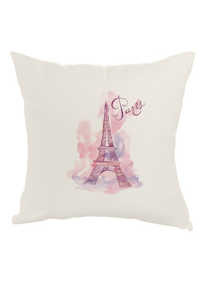 Romantic Paris Printed Pillow White/Pink/Blue 40x40cm