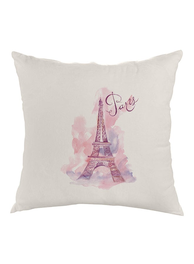 Romantic Paris Printed Pillow White/Pink/Blue 40x40cm