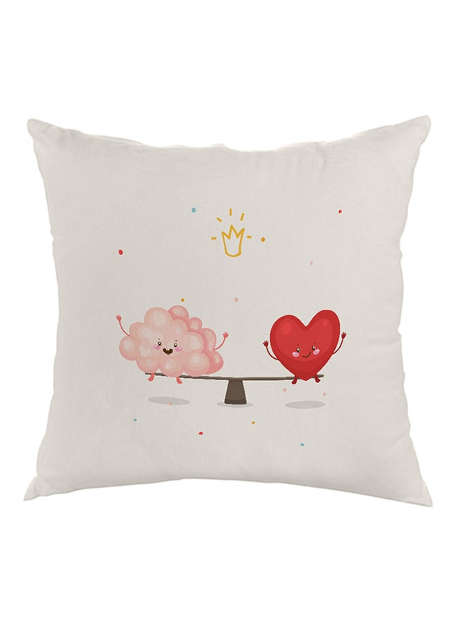 ديكالاك وسادة بطبعة "رومانتك" أبيض/وردي/أحمر 40x40سم