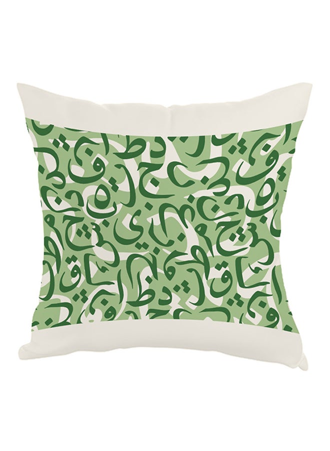 Scattered Letters Printed Pillow Green/White 40x40cm