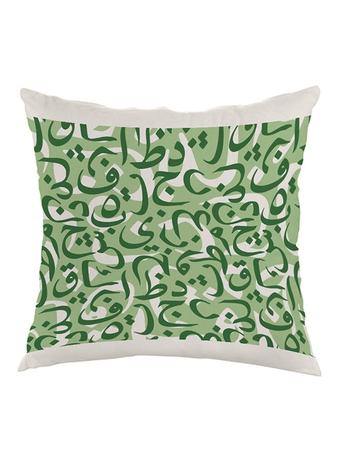 Decalac Scattered Letters Printed Pillow Green/White 40x40cm