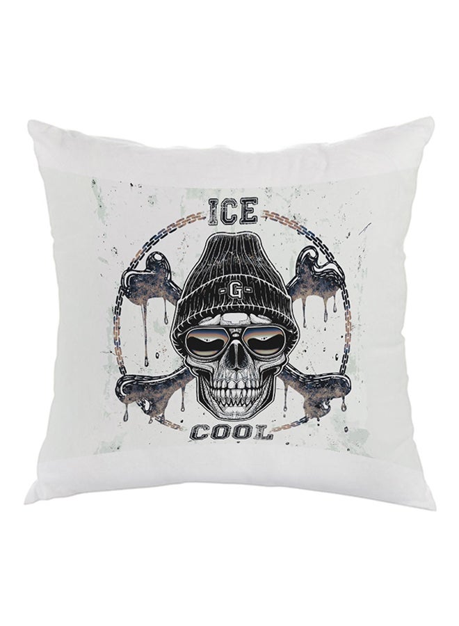Decalac Skull Iced Printed Pillow White/Black/Brown 40x40cm