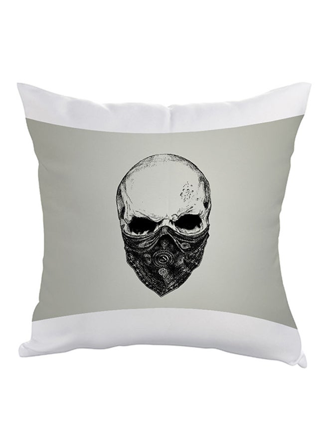 وسادة نوم بطبعة جمجمة رمادي / أبيض / أسود 40x40سم